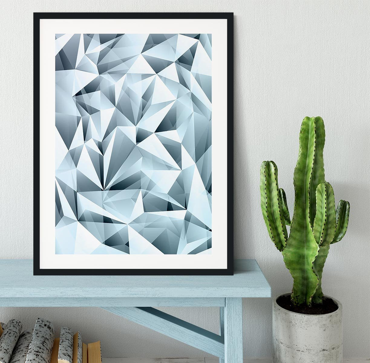 Blue abstract crystal Framed Print - Canvas Art Rocks - 1