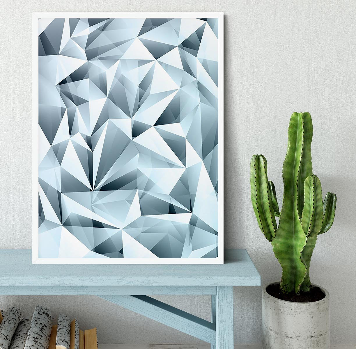 Blue abstract crystal Framed Print - Canvas Art Rocks -6