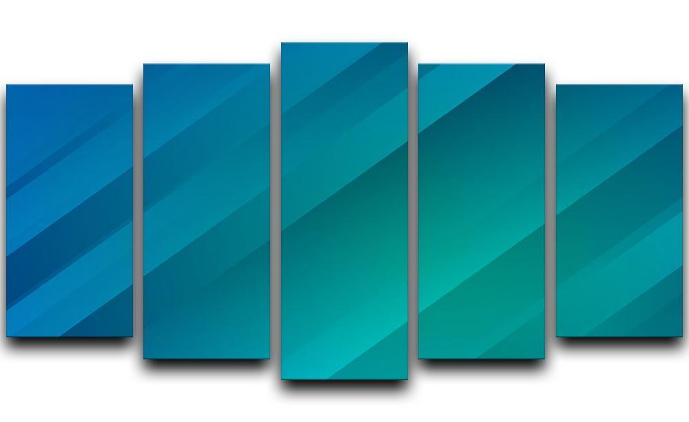 Blue and Green 5 Split Panel Canvas  - Canvas Art Rocks - 1