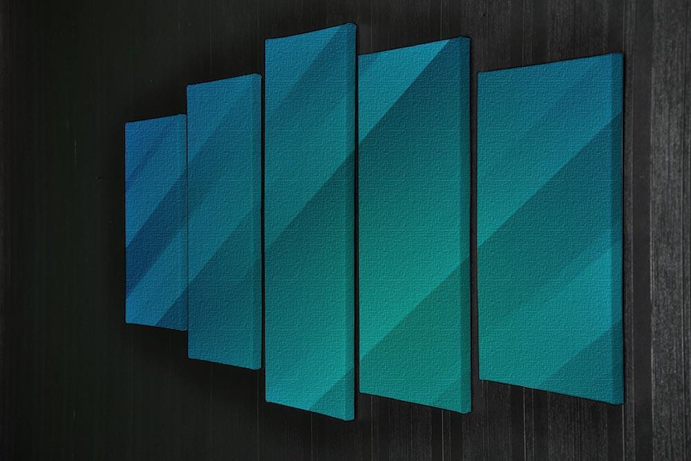 Blue and Green 5 Split Panel Canvas  - Canvas Art Rocks - 2