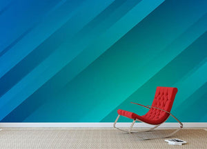 Blue and Green Wall Mural Wallpaper - Canvas Art Rocks - 2