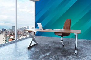 Blue and Green Wall Mural Wallpaper - Canvas Art Rocks - 3