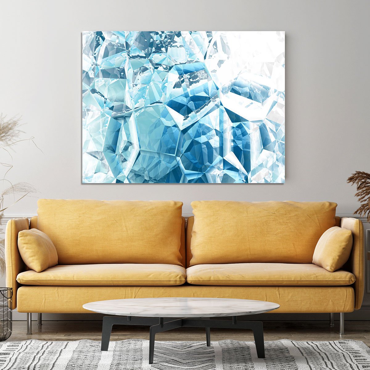 Blue and White Crystal Canvas Print or Poster