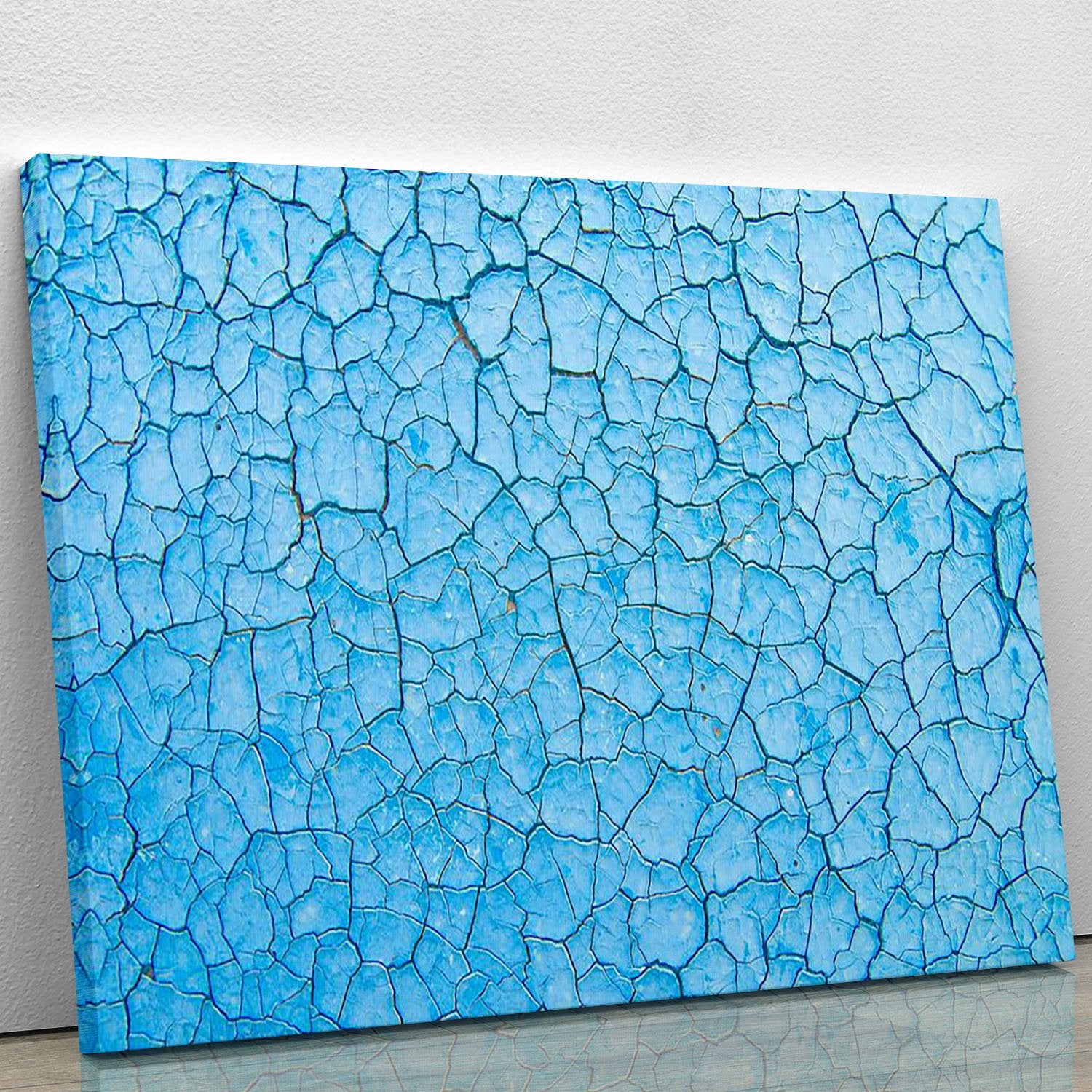 Blue cracked paint Canvas Print or Poster