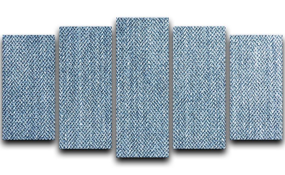 Blue denim texture 5 Split Panel Canvas - Canvas Art Rocks - 1