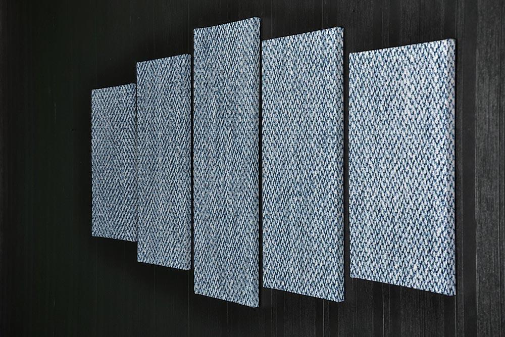 Blue denim texture 5 Split Panel Canvas - Canvas Art Rocks - 2