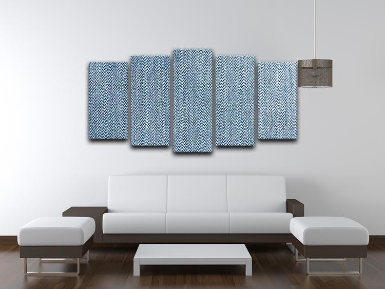Blue denim texture 5 Split Panel Canvas - Canvas Art Rocks - 3