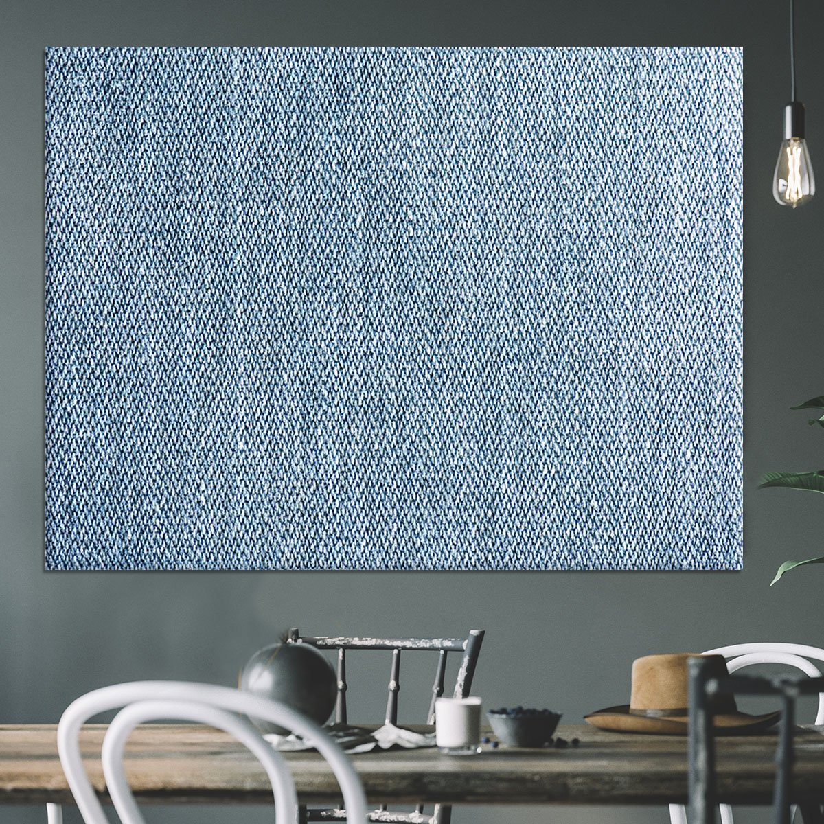 Blue denim texture Canvas Print or Poster