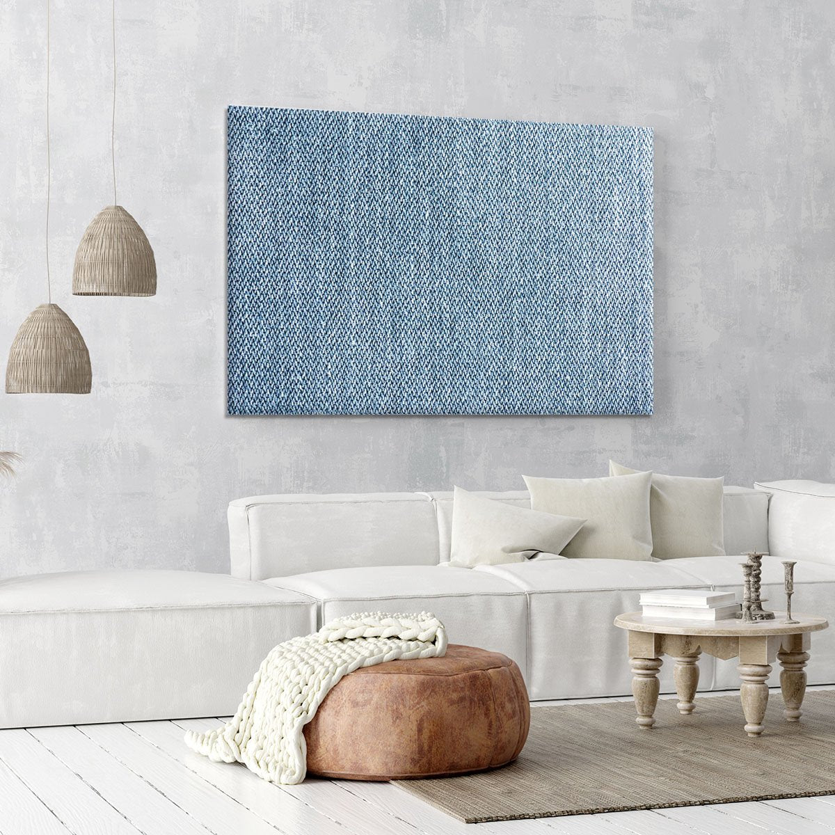Blue denim texture Canvas Print or Poster