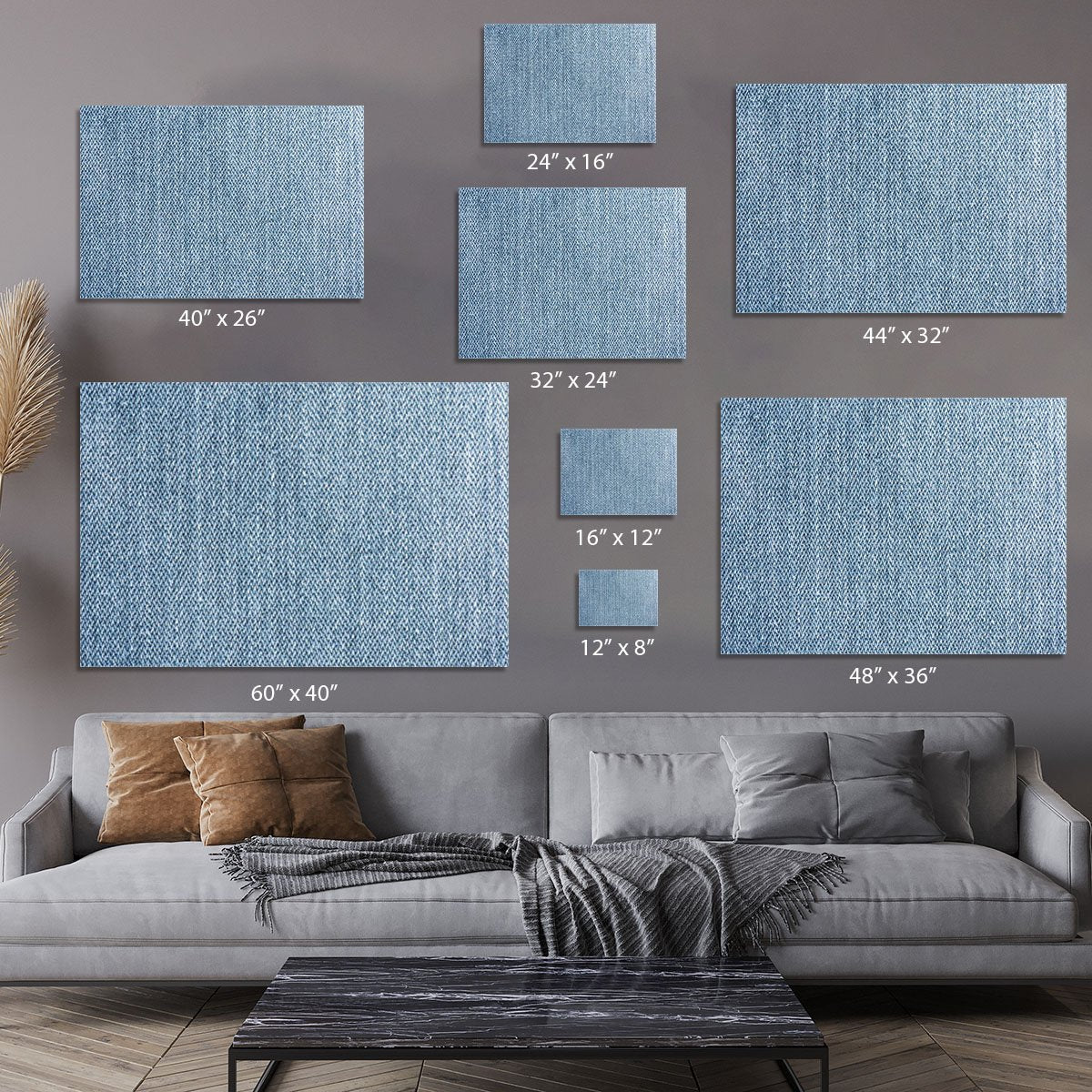 Blue denim texture Canvas Print or Poster