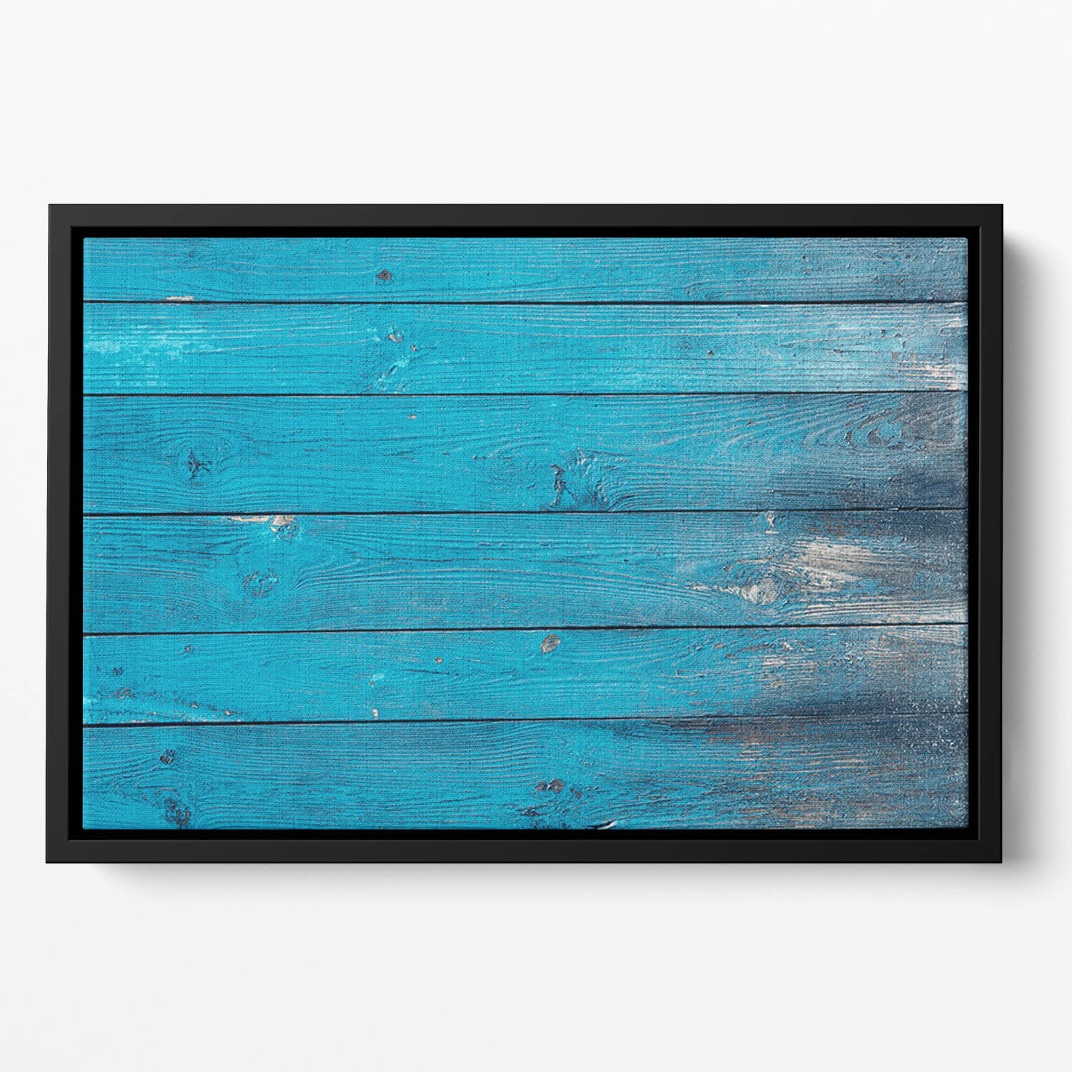 Blue painted wood texture Floating Framed Canvas