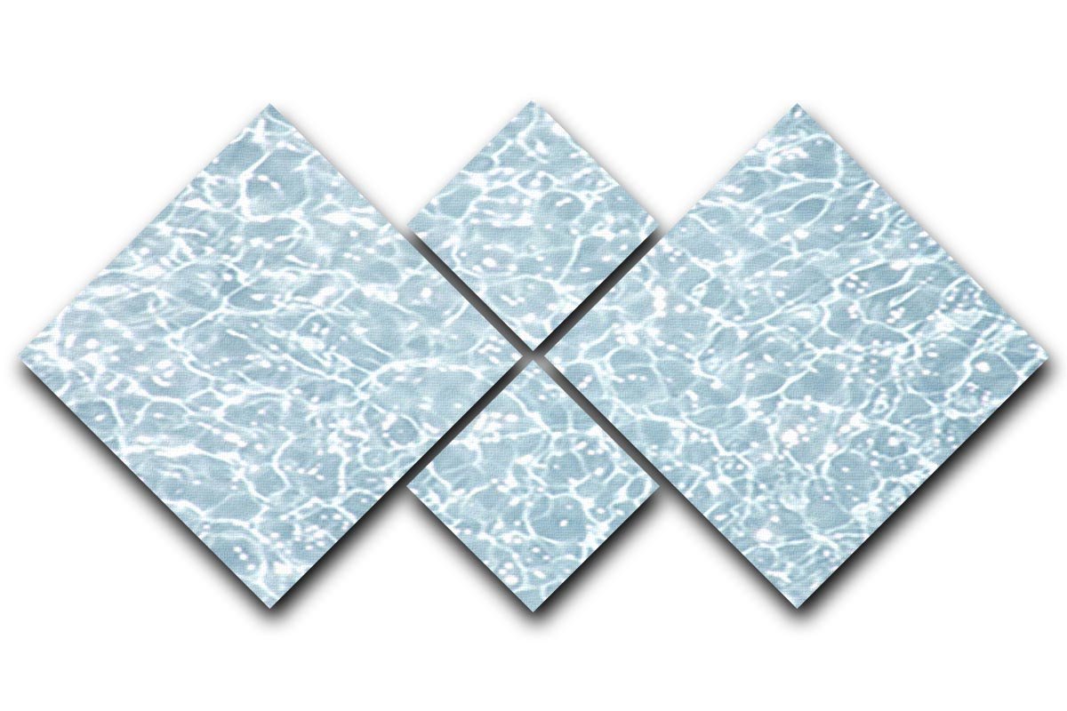 Blue water texture 4 Square Multi Panel Canvas  - Canvas Art Rocks - 1