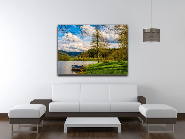 Boat On A Lake Print - Canvas Art Rocks - 4