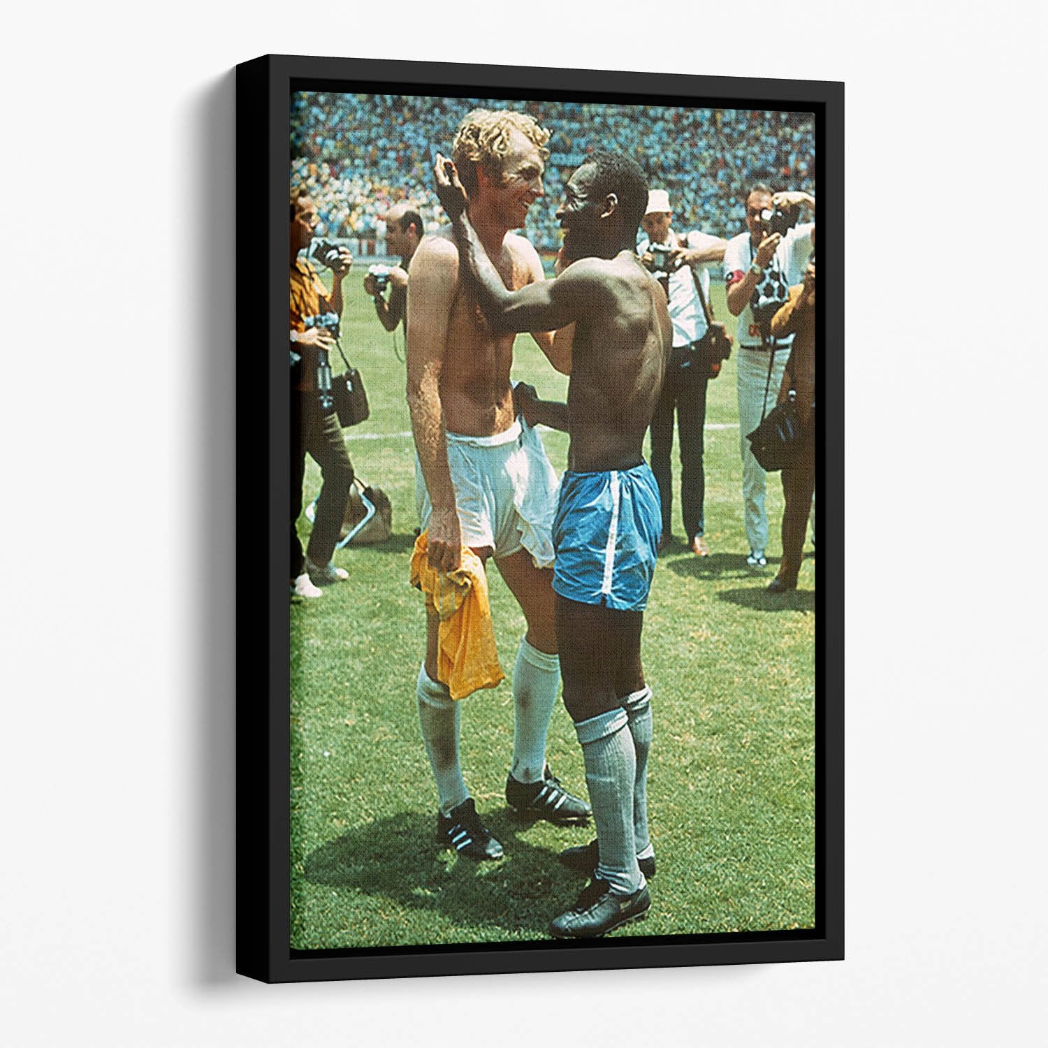 Bobby Moore and Pele Floating Framed Canvas