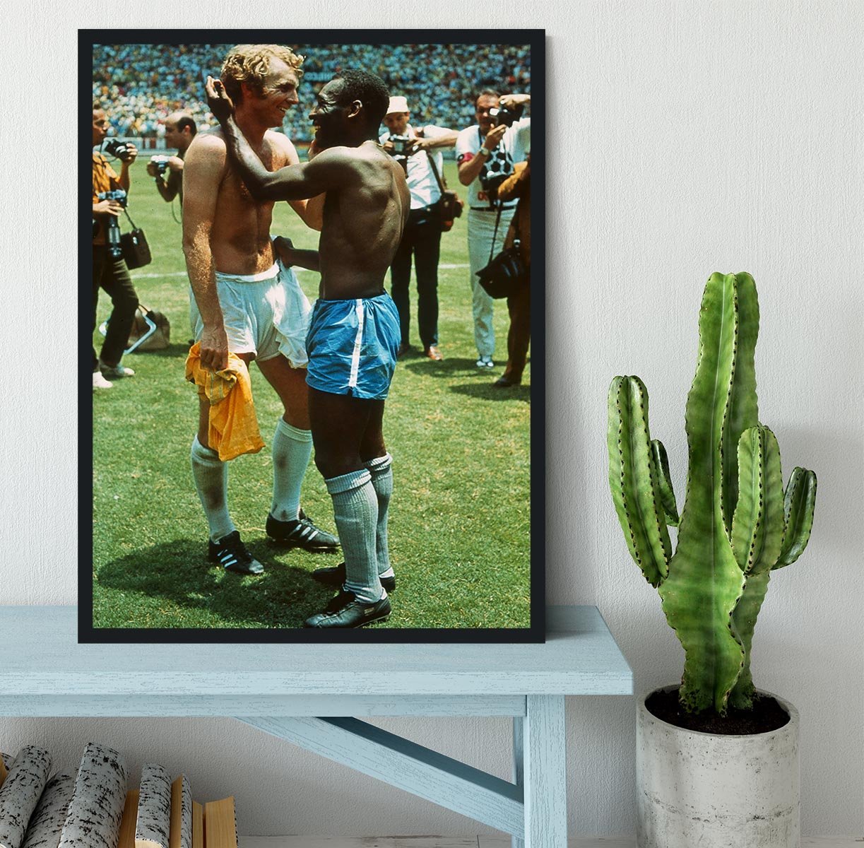 Bobby Moore and Pele Framed Print - Canvas Art Rocks - 2