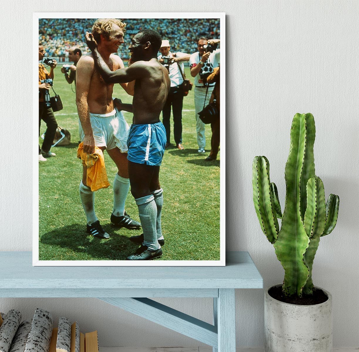 Bobby Moore and Pele Framed Print - Canvas Art Rocks -6