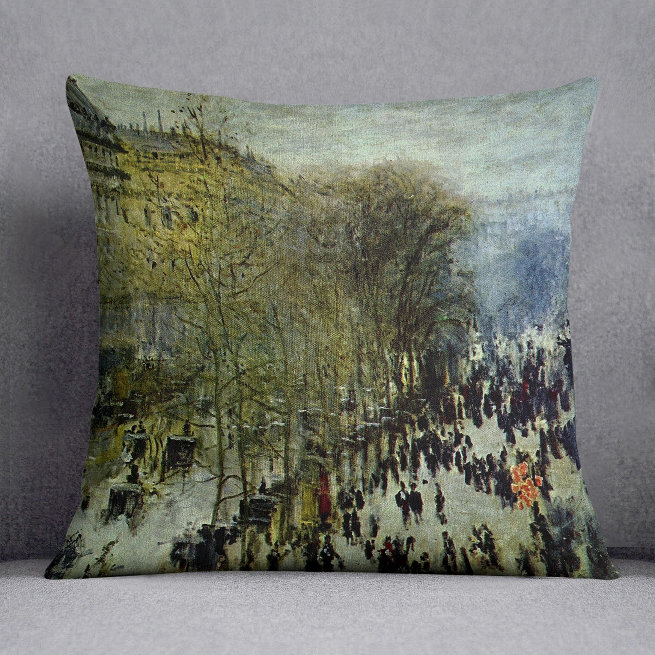 Boulevard of Capucines by Monet Throw Pillow