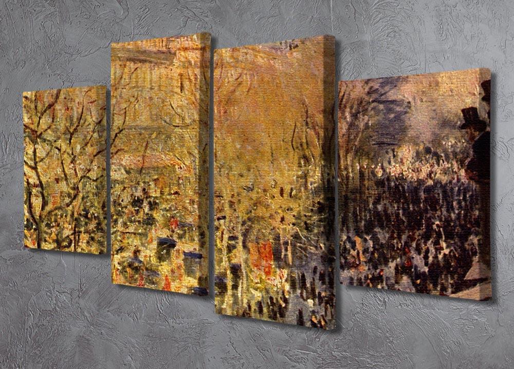Boulevard of Capucines in Paris by Monet 4 Split Panel Canvas - Canvas Art Rocks - 2