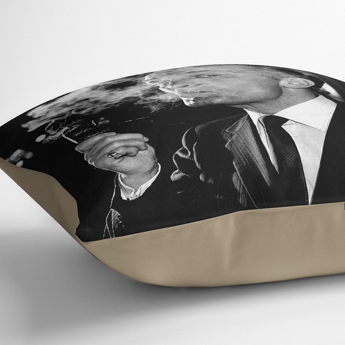Boxer Henry Cooper smoking a pipe Cushion