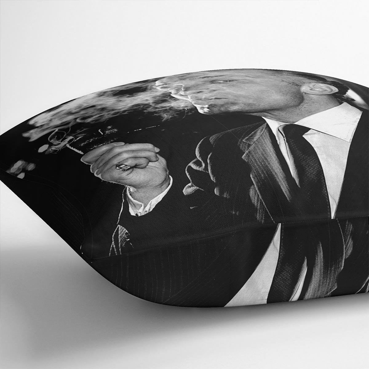 Boxer Henry Cooper smoking a pipe Cushion