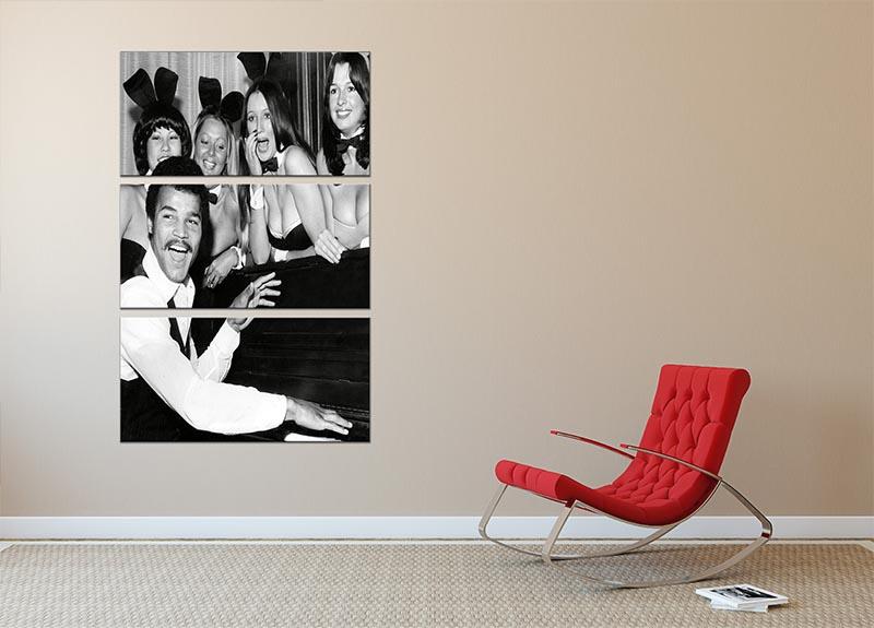 Boxer John Conteh with bunny girls at the playboy club 3 Split Panel Canvas Print - Canvas Art Rocks - 2