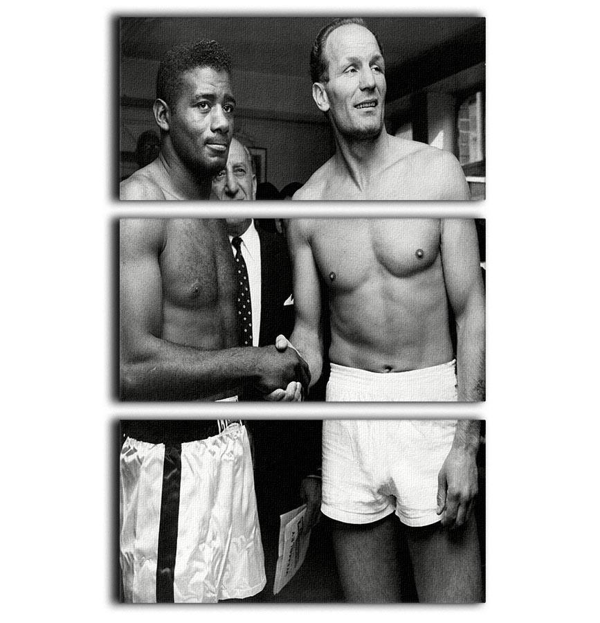 Boxers Floyd Patterson and Henry Cooper 3 Split Panel Canvas Print - Canvas Art Rocks - 1
