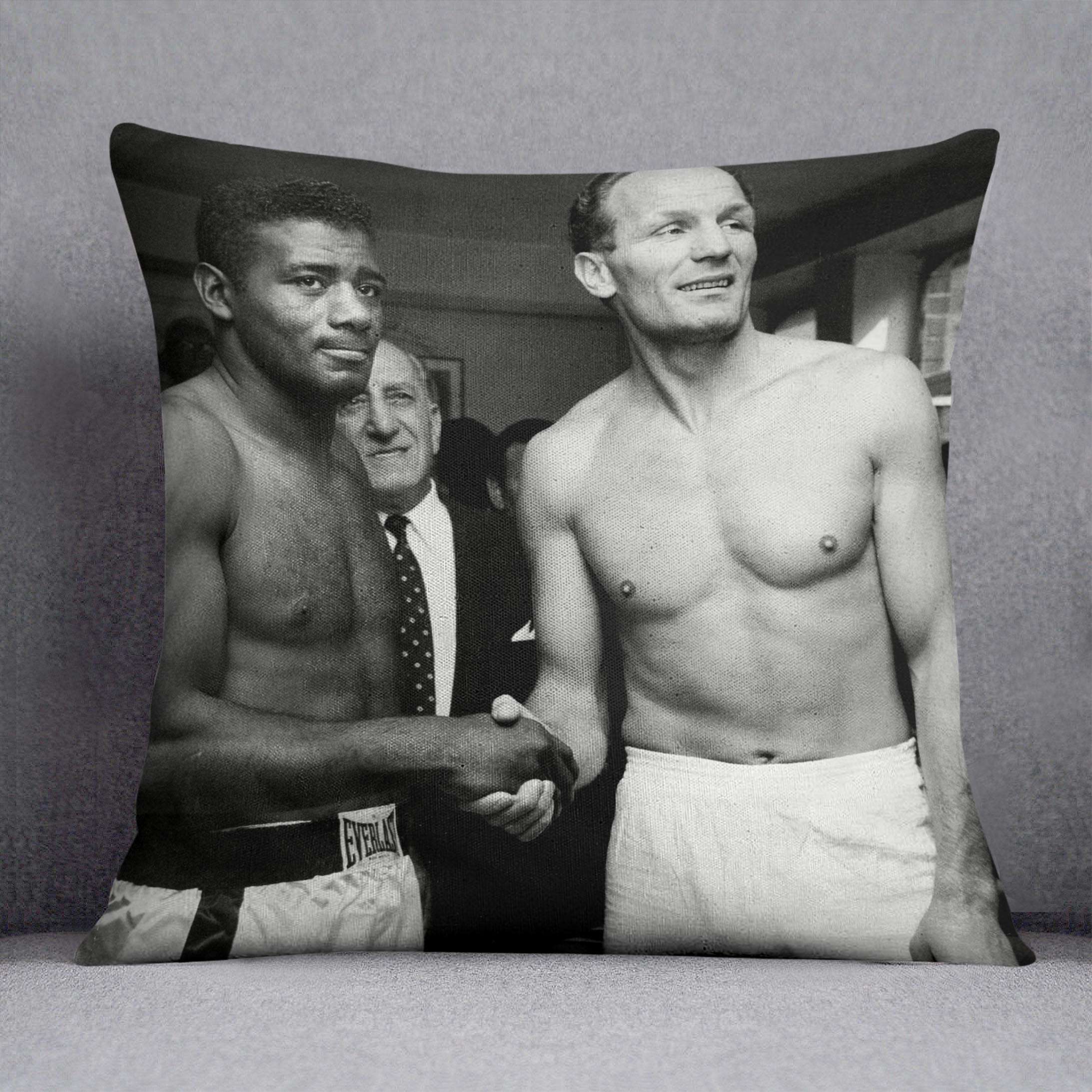 Boxers Floyd Patterson and Henry Cooper Cushion