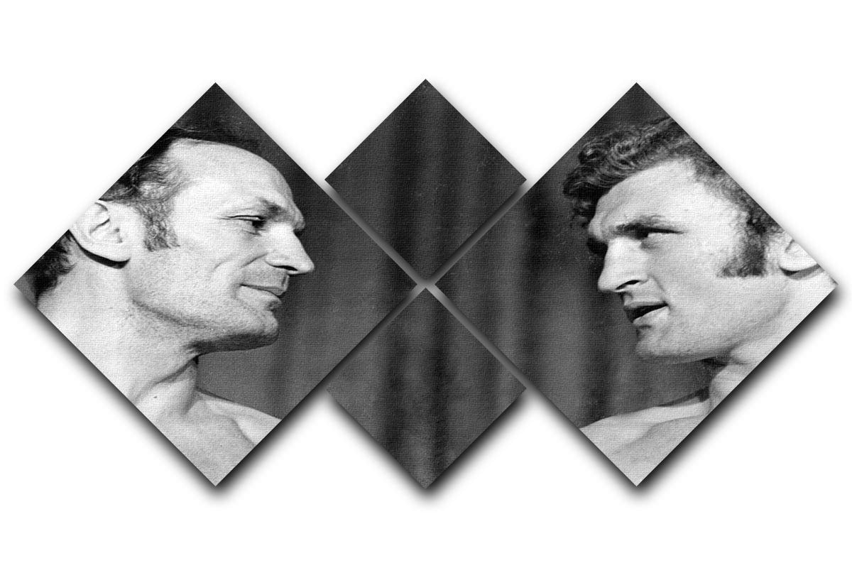 Boxers Henry Cooper and Joe Bugner 4 Square Multi Panel Canvas  - Canvas Art Rocks - 1