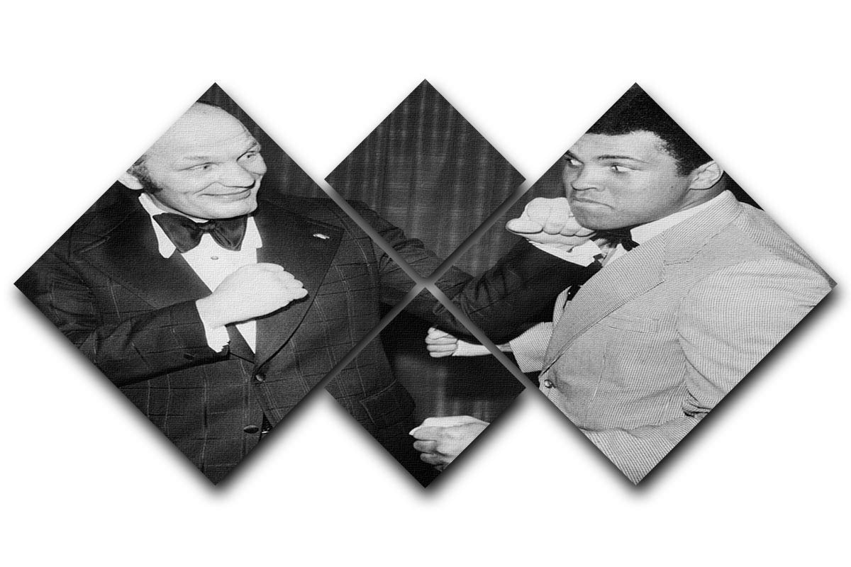 Boxers Henry Cooper and Muhammad Ali 4 Square Multi Panel Canvas  - Canvas Art Rocks - 1
