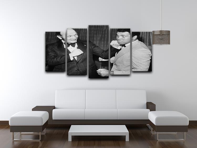 Boxers Henry Cooper and Muhammad Ali 5 Split Panel Canvas - Canvas Art Rocks - 3