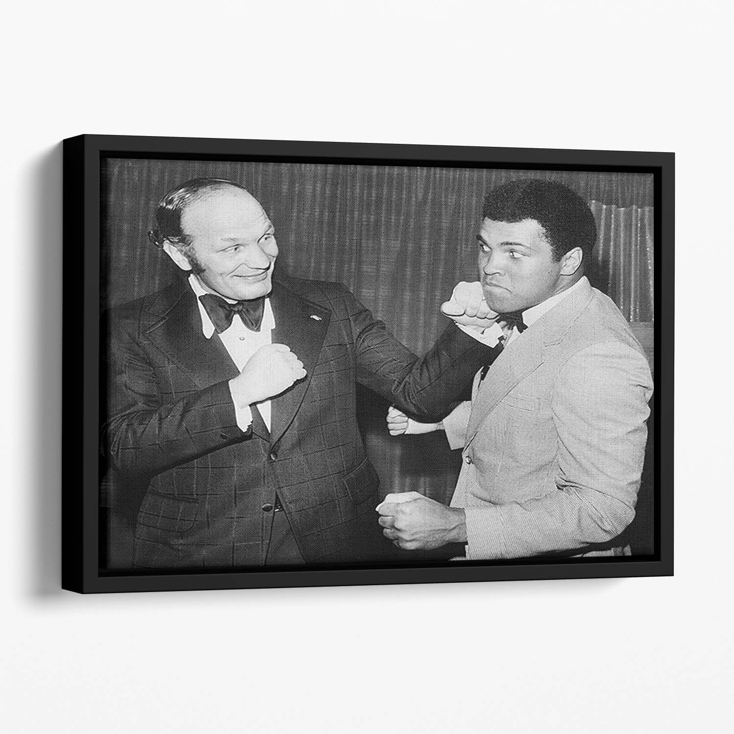 Boxers Henry Cooper and Muhammad Ali Floating Framed Canvas