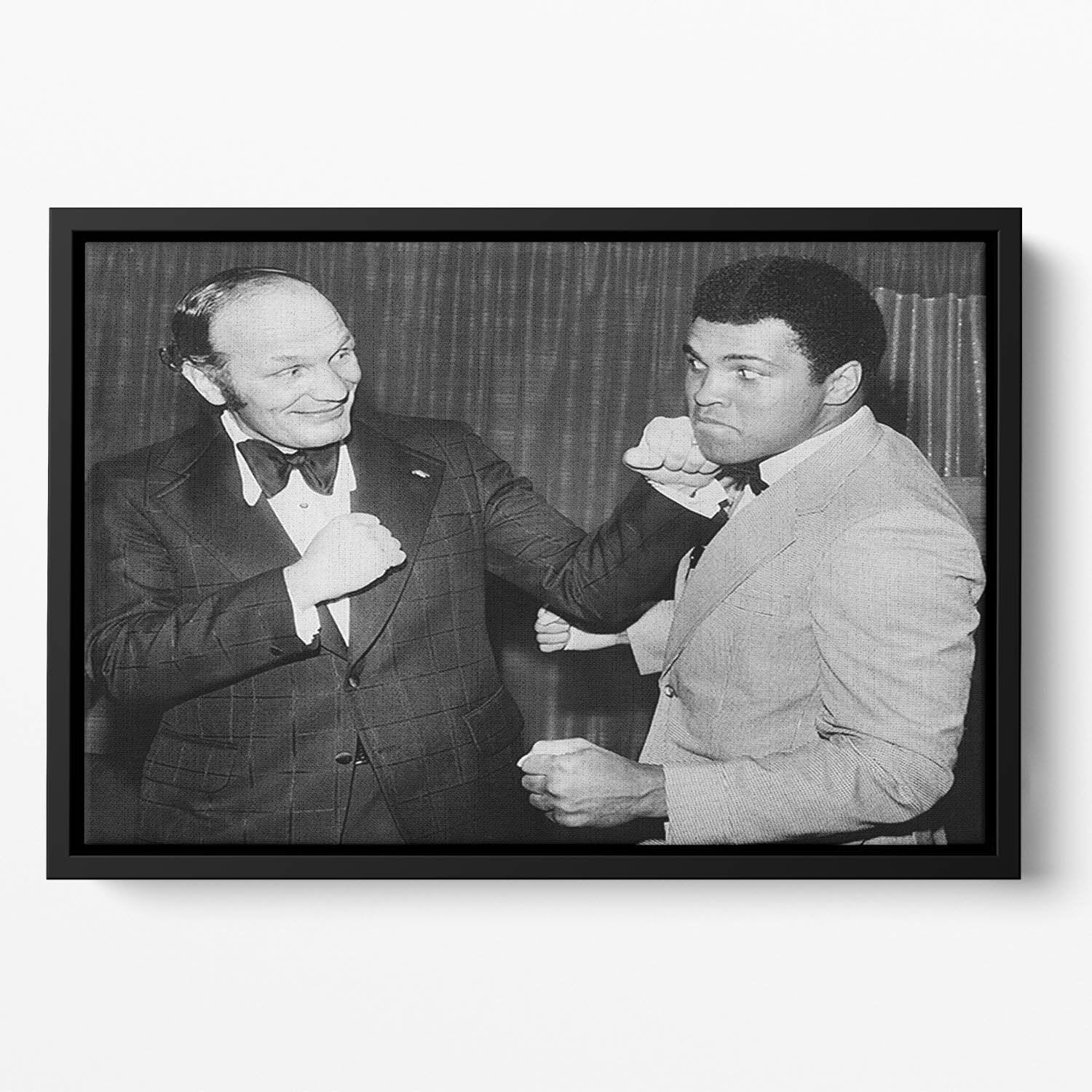 Boxers Henry Cooper and Muhammad Ali Floating Framed Canvas