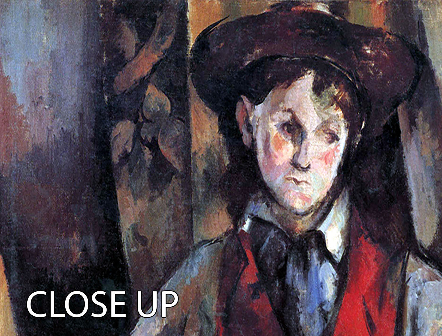 Boy in Red Waistcoat by Cezanne 3 Split Panel Canvas Print - Canvas Art Rocks - 3