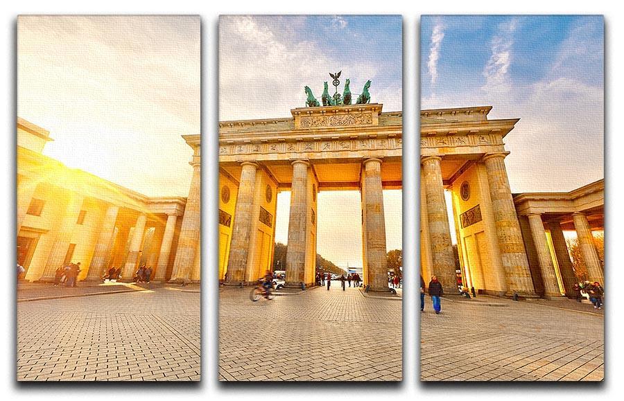 Brandenburg gate at sunset 3 Split Panel Canvas Print - Canvas Art Rocks - 1