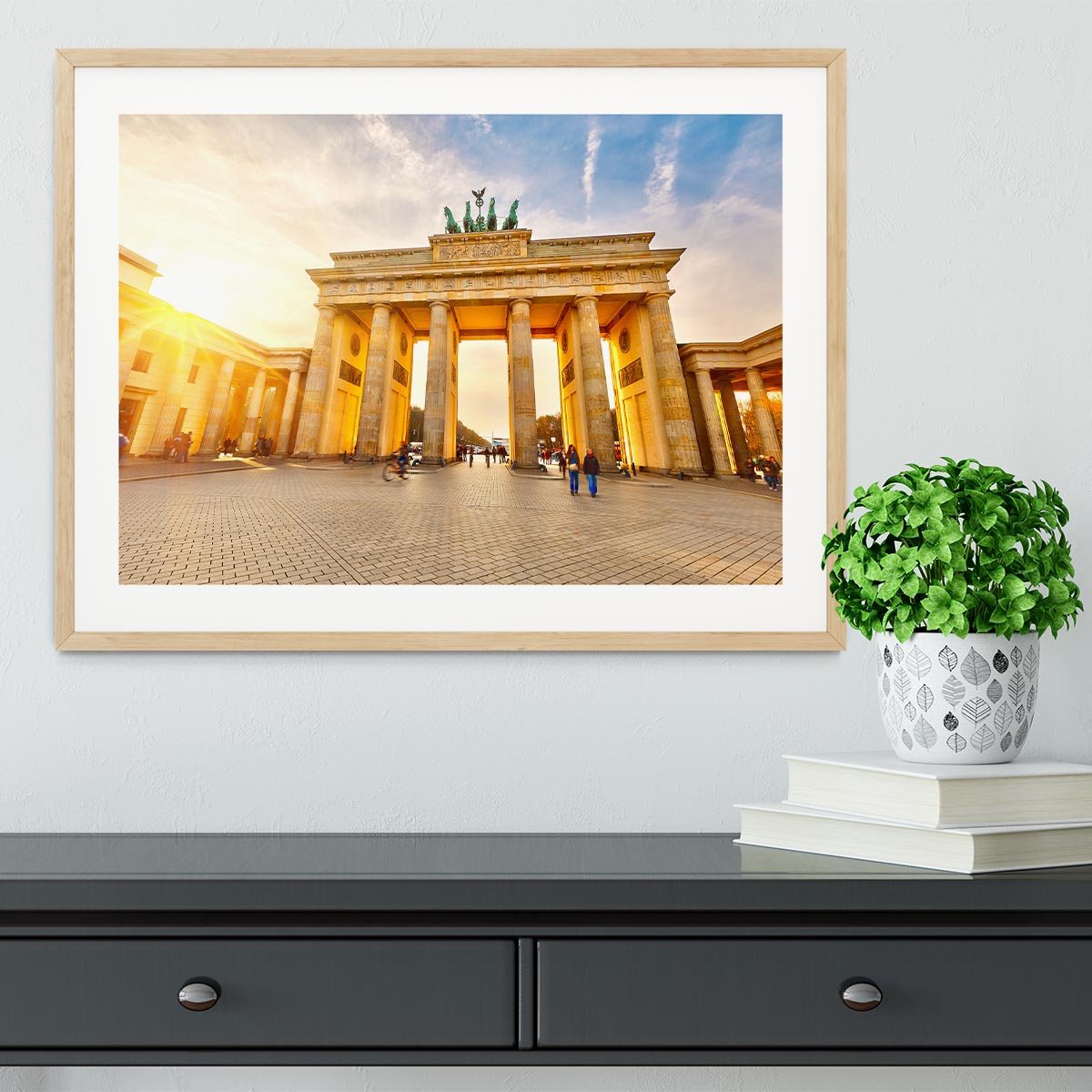 Brandenburg gate at sunset Framed Print - Canvas Art Rocks - 3