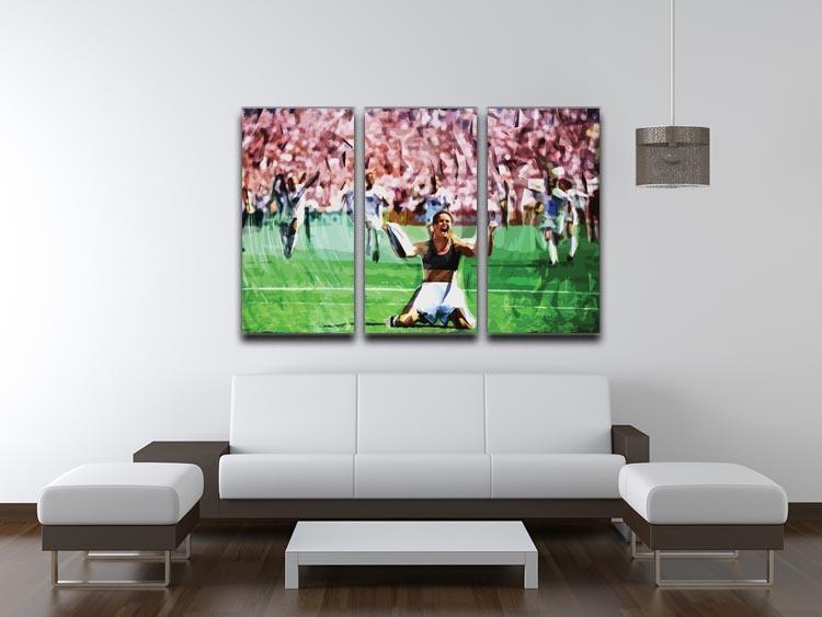 Brandi Chastain Celebrates USA Soccer 1999 3 Split Panel Canvas Print - Canvas Art Rocks - 3