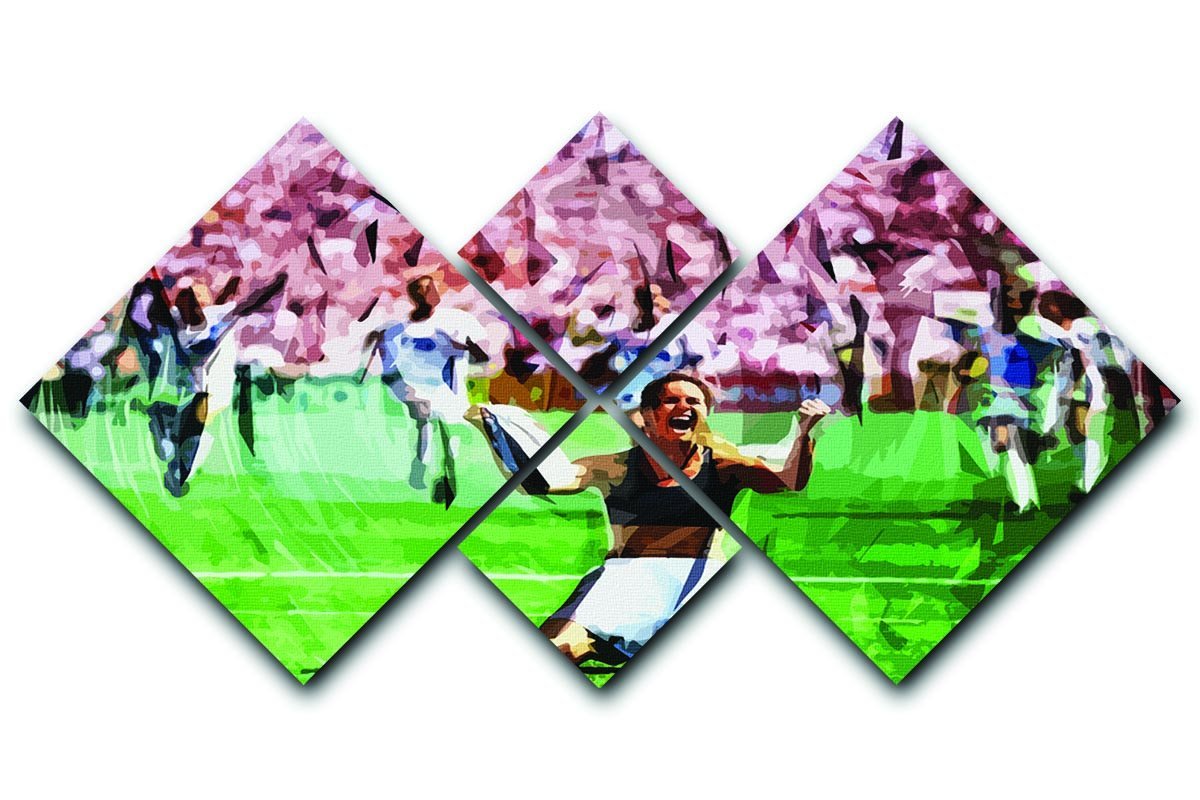 Brandi Chastain Celebrates USA Soccer 1999 4 Square Multi Panel Canvas  - Canvas Art Rocks - 1