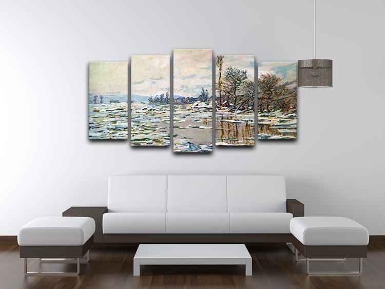 Break Up of Ice by Monet 5 Split Panel Canvas - Canvas Art Rocks - 3