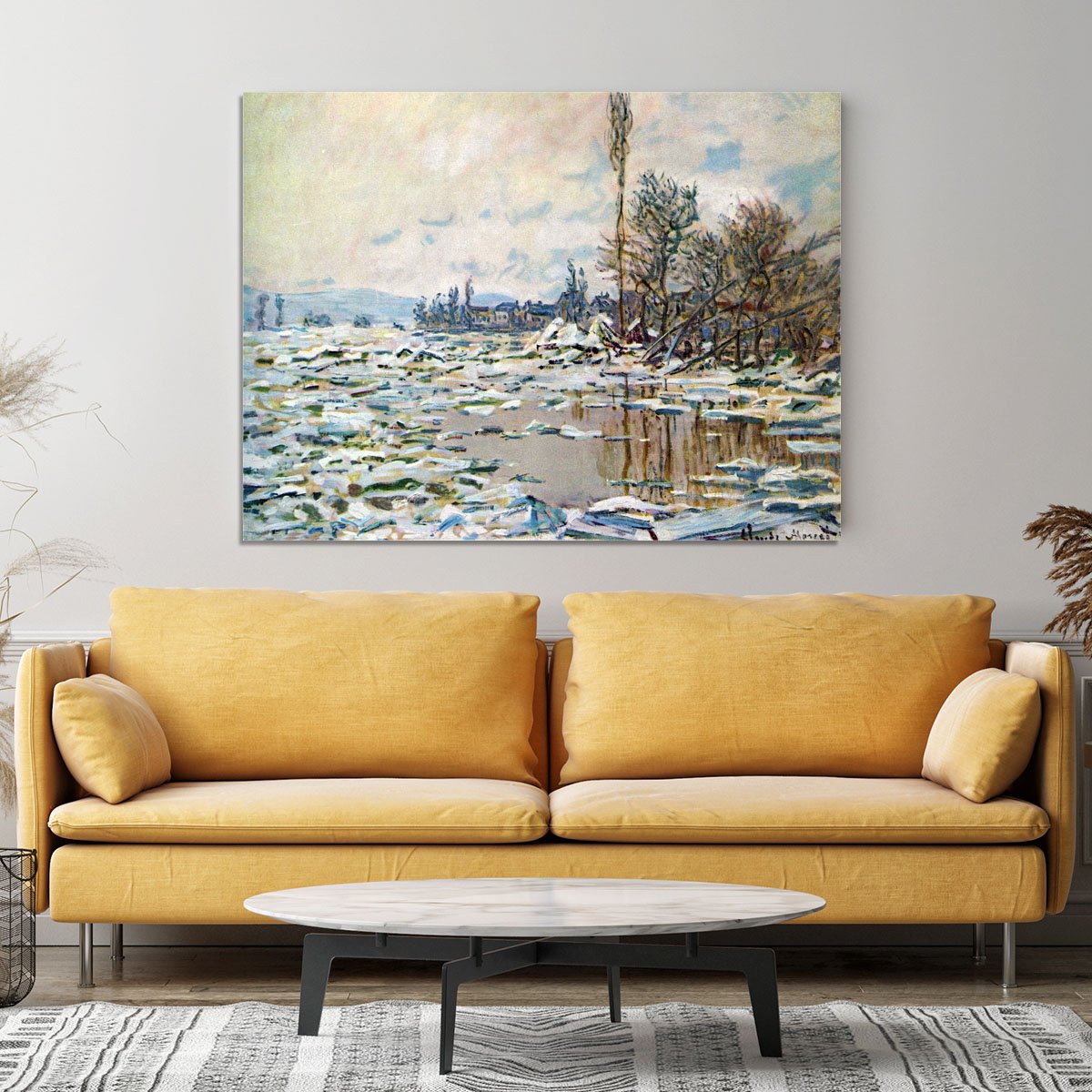 Break Up of Ice by Monet Canvas Print or Poster
