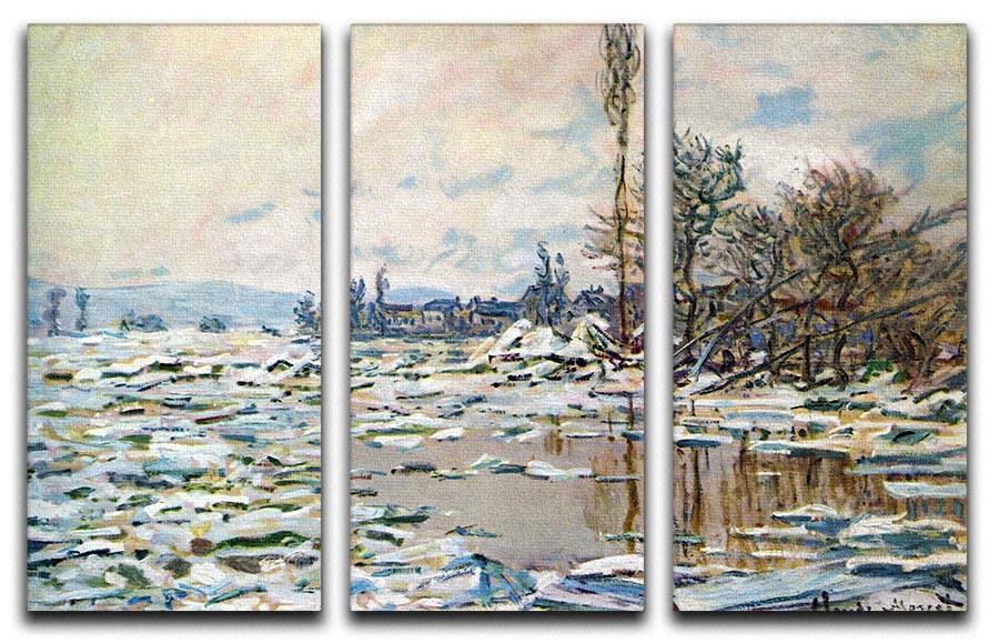 Break Up of Ice by Monet Split Panel Canvas Print - Canvas Art Rocks - 4