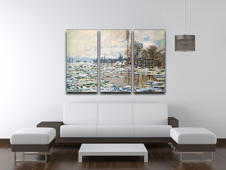 Break Up of Ice by Monet Split Panel Canvas Print - Canvas Art Rocks - 4