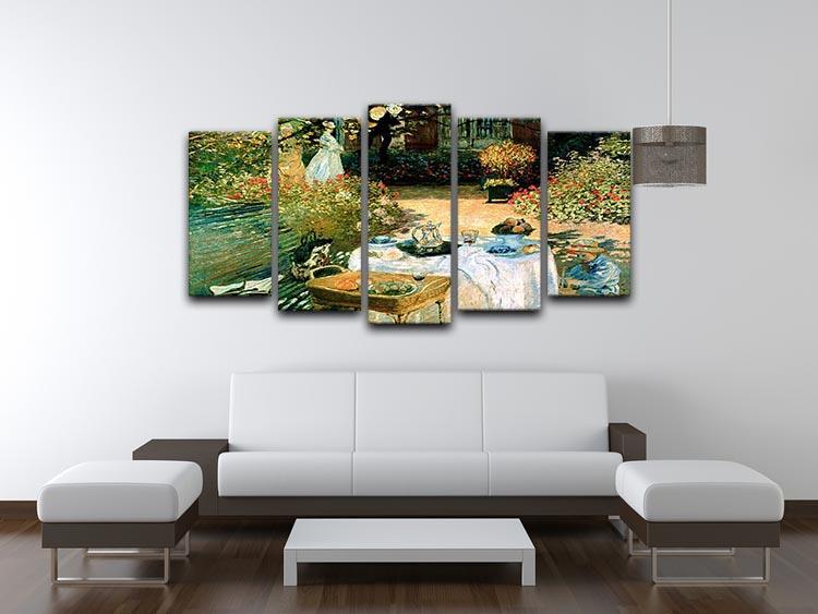 Breakfast by Monet 5 Split Panel Canvas - Canvas Art Rocks - 3