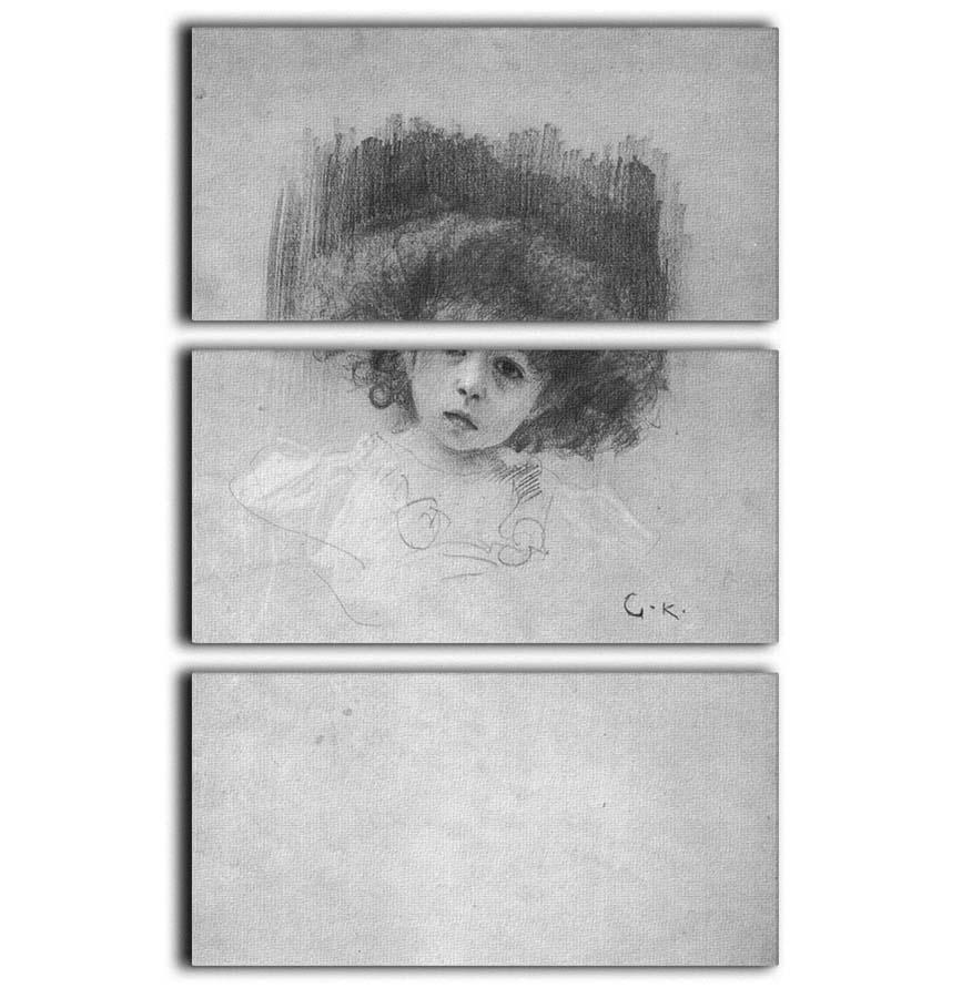 Breast image of a child by Klimt 3 Split Panel Canvas Print - Canvas Art Rocks - 1