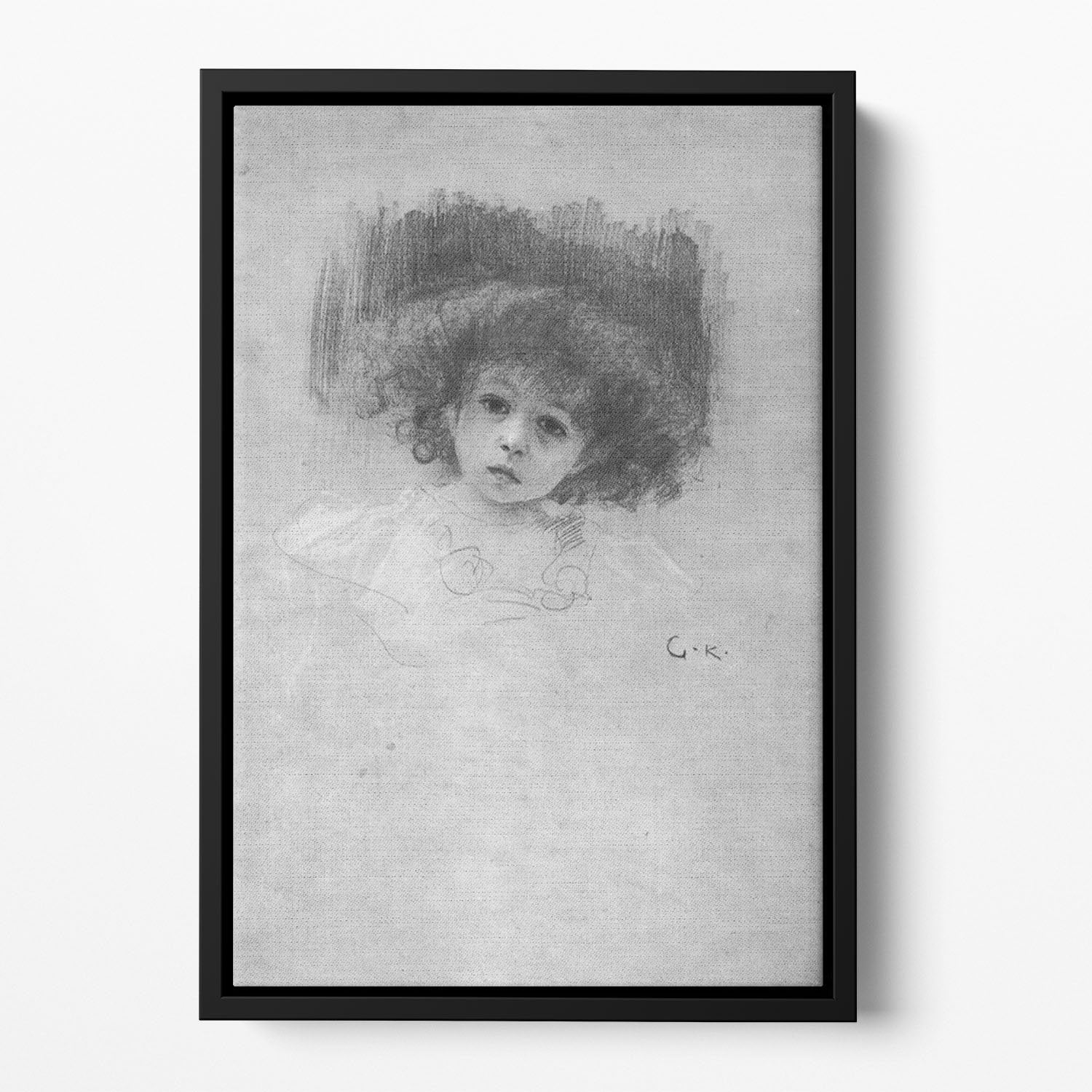 Breast image of a child by Klimt Floating Framed Canvas