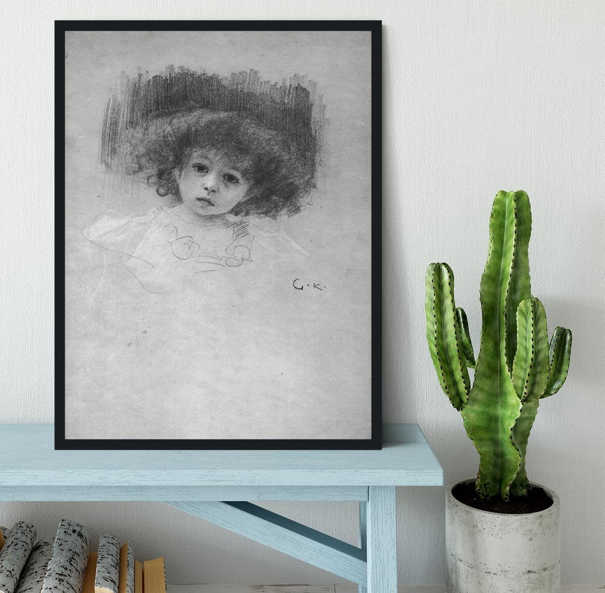 Breast image of a child by Klimt Framed Print - Canvas Art Rocks - 2