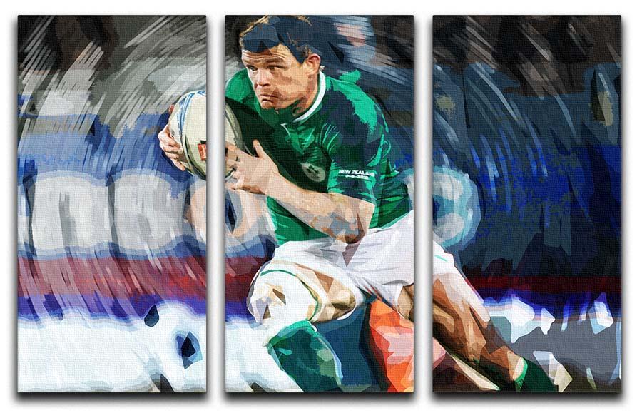 Brian ODriscoll 3 Split Panel Canvas Print - Canvas Art Rocks - 1