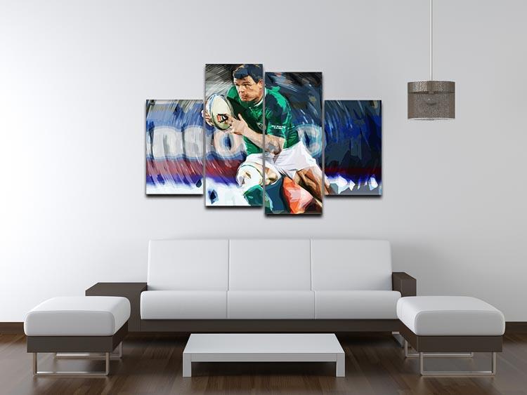 Brian ODriscoll 4 Split Panel Canvas - Canvas Art Rocks - 3