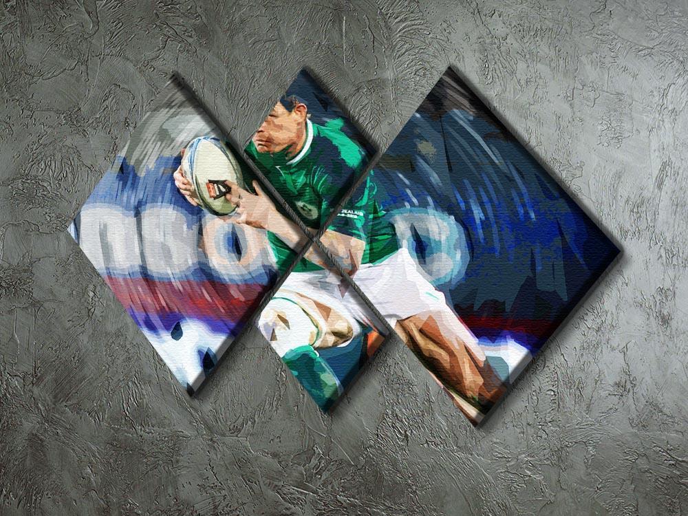 Brian ODriscoll 4 Square Multi Panel Canvas - Canvas Art Rocks - 2