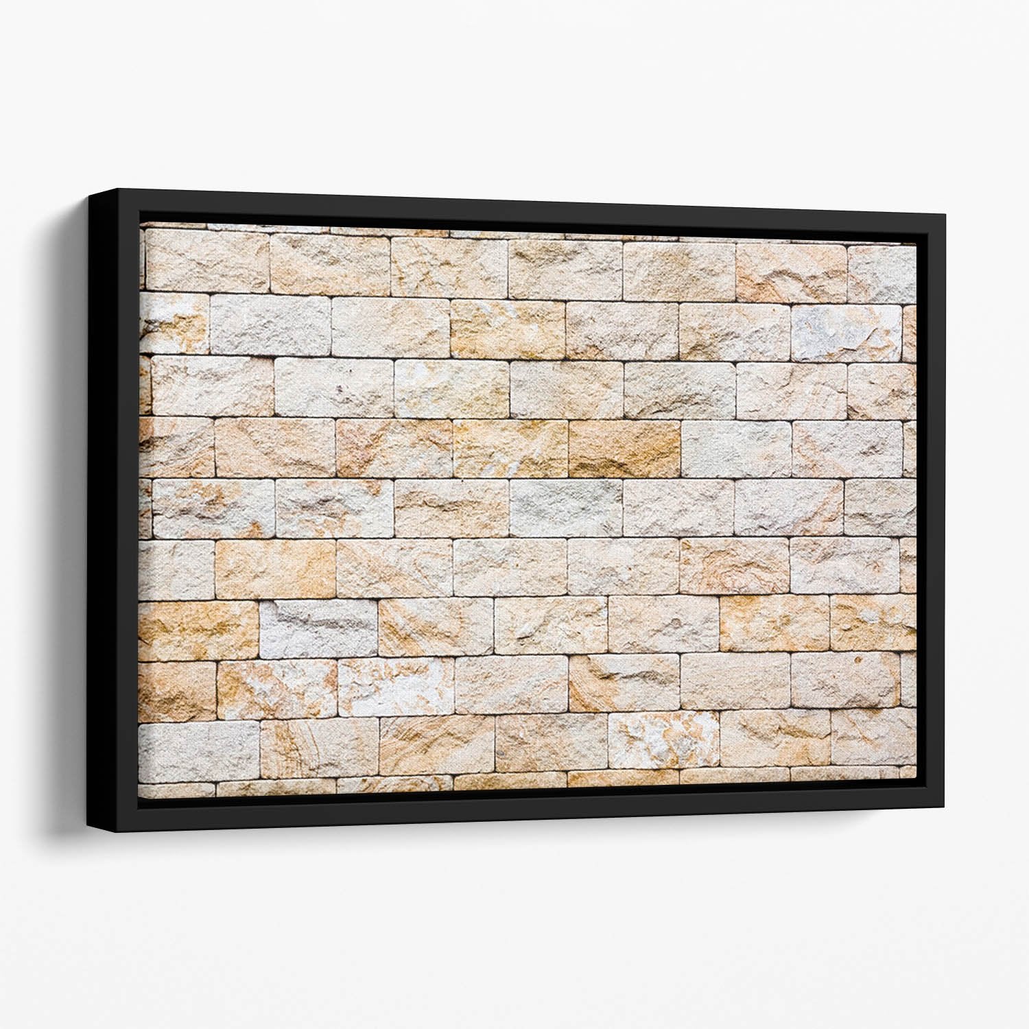 Brick stones wall Floating Framed Canvas