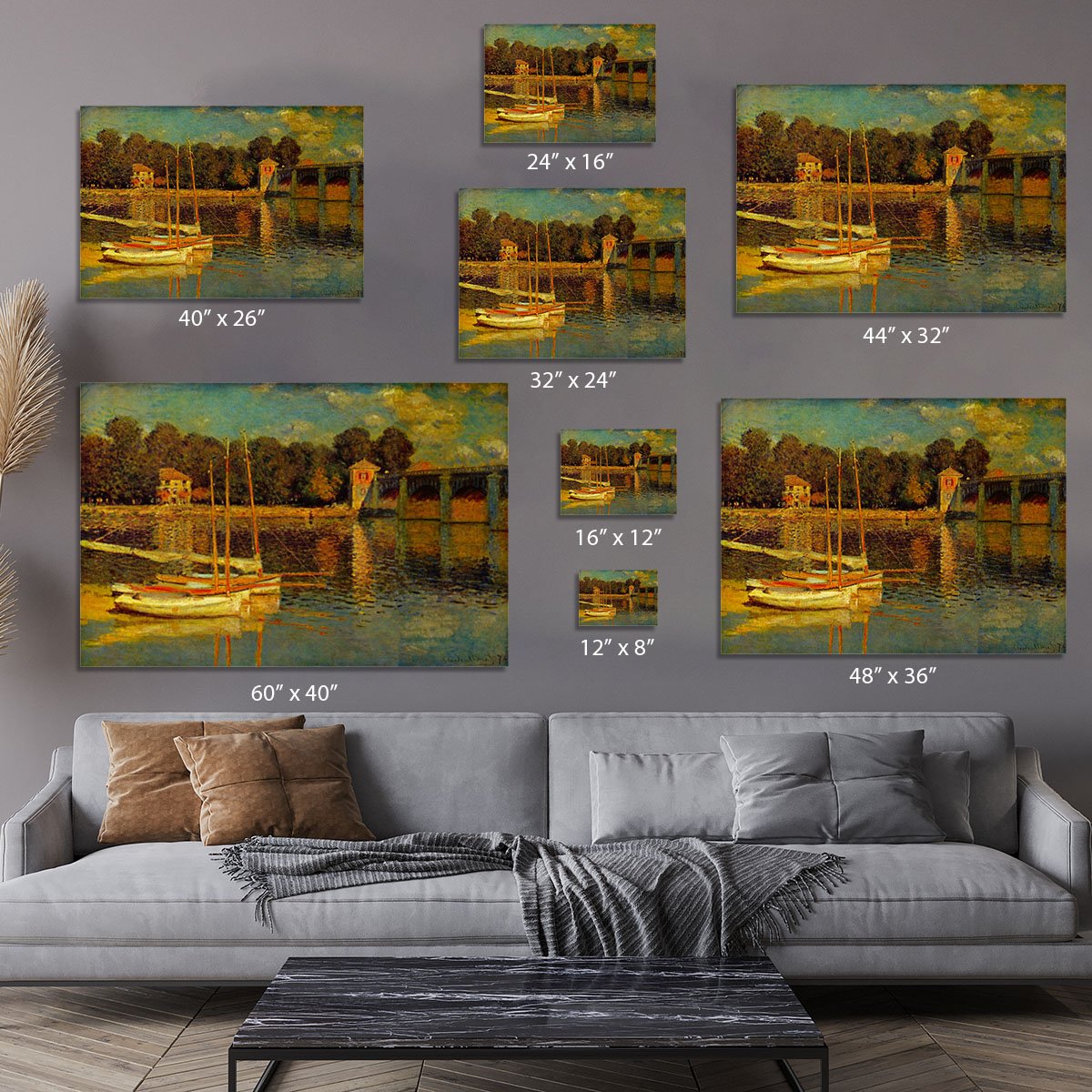 Bridge at Argenteuil by Monet Canvas Print or Poster
